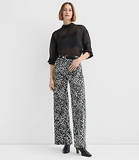 Palmer Wide Leg Pants Leopard Print Velvet