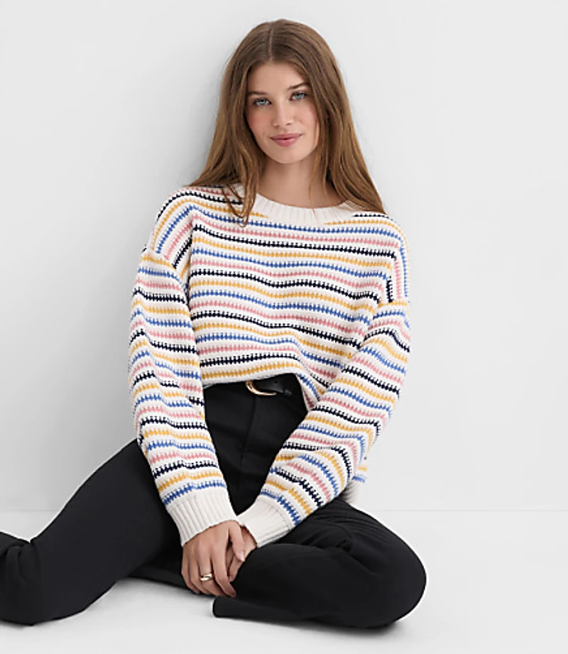 Textured Stripe Relaxed Sweater