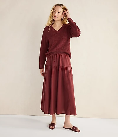 Haven Well Within Organic Cotton Flat Tape V-Neck Sweater
