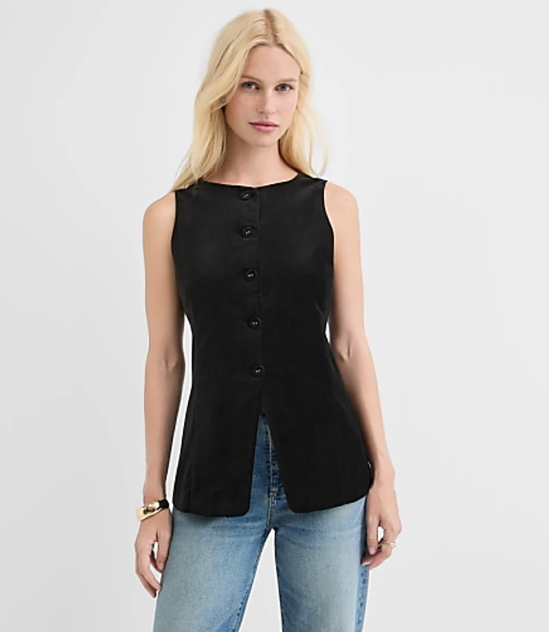 Velvet High Neck Vest