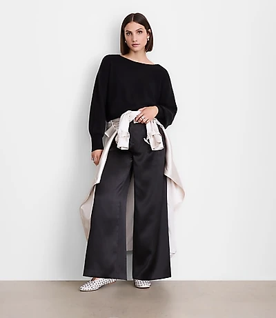 LOFT Versa Cropped Boatneck Sweater