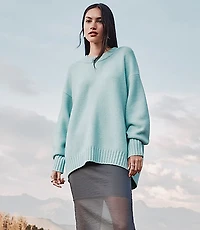 Petite Balloon Sleeve Tunic Sweater