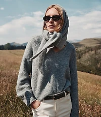 Petite Ribtrim Relaxed V-Neck Sweater