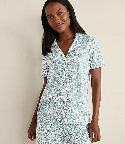 Haven Well Within Organic Cotton Jersey Blurred Floral Pajama Top