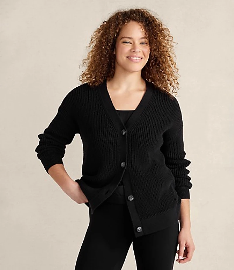 Haven Well Within Organic Cotton Shaker Stitch Cardigan