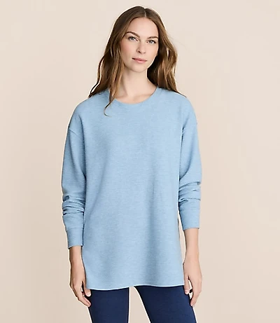 Petite Lou & Grey Flecked Ottoman Side Slit Tunic Top