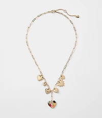 Tortoiseshell Print Heart Charm Necklace