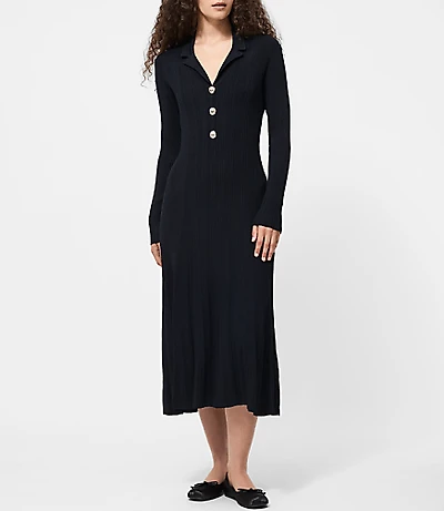 French Connection Crinkle Knit Maxi Dress