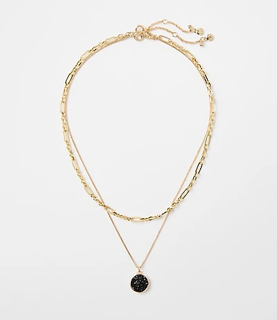Circle Layered Necklace Set