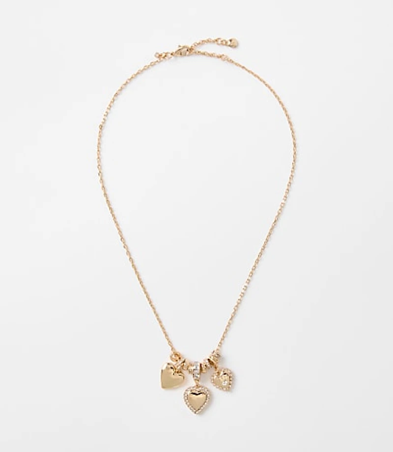 Sparkle Heart Cluster Necklace