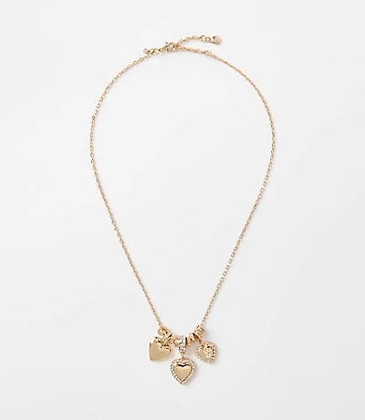 Sparkle Heart Cluster Necklace