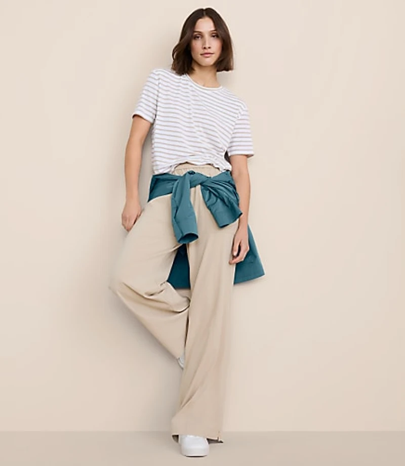 Lou & Grey Wanderweave Zip Wide Leg Pants