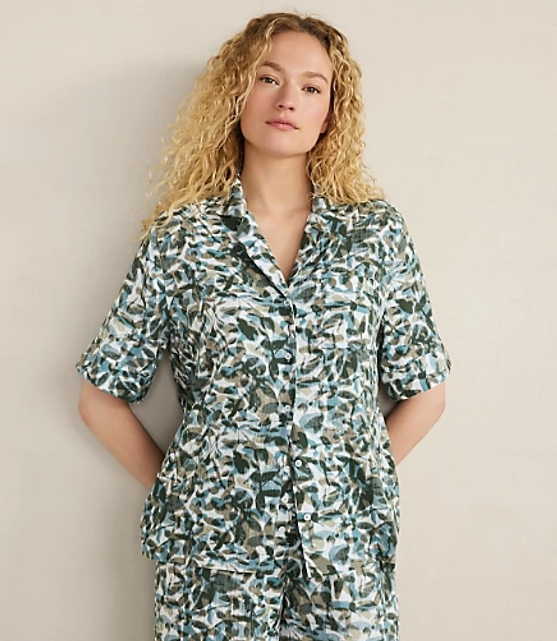 Haven Well Within Organic Cotton Gauze Floral Pajama Top
