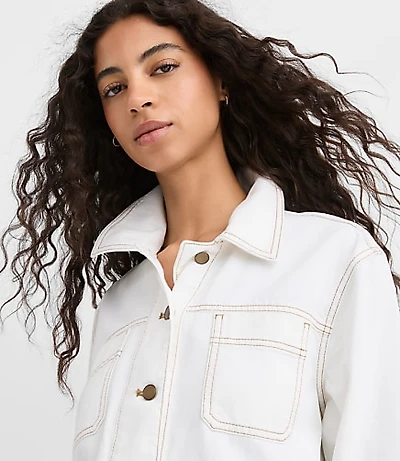 Topstitched Twill Chore Jacket