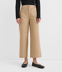Curvy Palmer Wide Leg Crop Pants Contrast Stitch