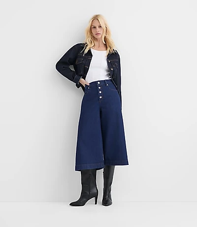 Rivete High Rise Gaucho Jeans Nova Wash