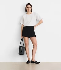 Petite LOFT Versa Crepe Drape Mini Skort