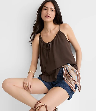Keyhole Ruffle Hem Cami