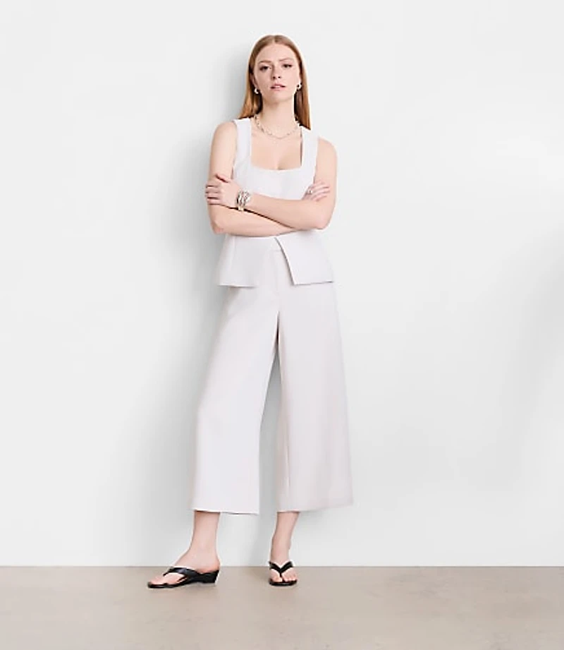 Petite LOFT Versa Crepe Drape Culottes