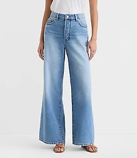 Rivete Curvy High Rise Relaxed Wide Leg Jeans Light Wash
