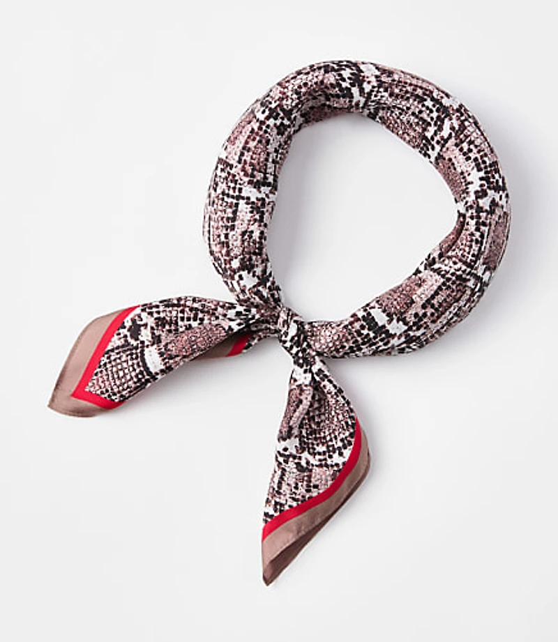 Snake Print Silk Square Scarf