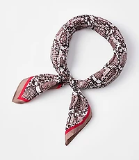 Snake Print Silk Square Scarf