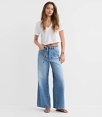Rivete Petite High Rise Relaxed Wide Leg Jeans Light Wash