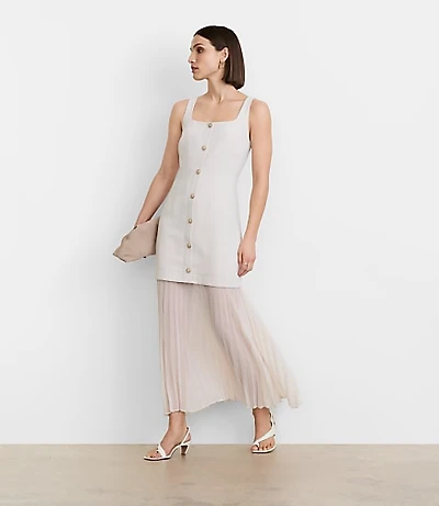Petite LOFT Versa Crepe Drape Mixed Media Maxi Dress