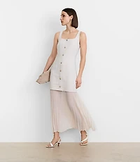 Petite LOFT Versa Crepe Drape Mixed Media Maxi Dress