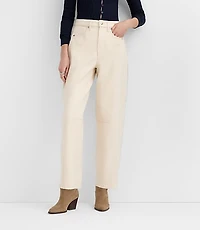 Rivete Curvy Seamed High Rise Barrel Jeans Ivory
