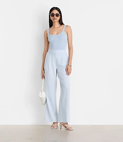 Petite LOFT Versa Pure Spun Pleated Wide Leg Pants