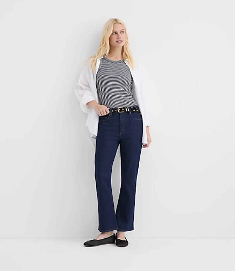 Rivete Tall High Rise Kick Crop Jeans in Nova Wash