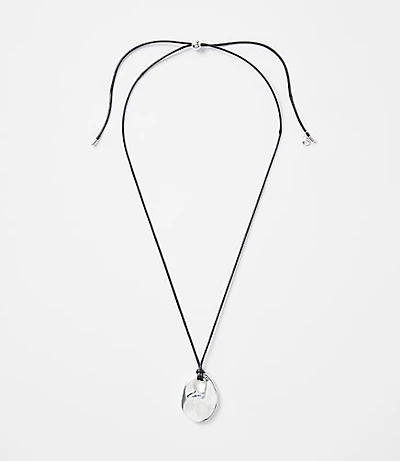 Oval Cord Pendant Necklace