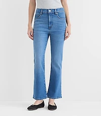 Rivete Tall Curvy High Rise Kick Crop Jeans Vintage Mid Wash