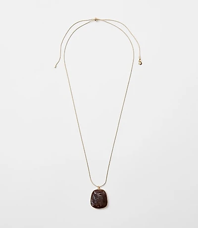 Marbleized Pull Tie Pendant Necklace
