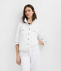 Petite Denim Trucker Jacket White