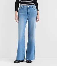 Rivete Tall Curvy Fresh Cut Mid Rise Loose Flare Jeans Light Wash