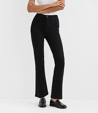 Rivete Tall Curvy High Rise Kick Crop Jeans Noir Wash