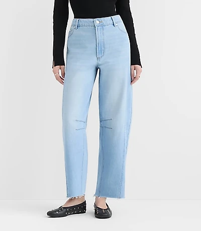 Rivete Petite Curvy Fresh Cut Horseshoe Jeans Haze Wash