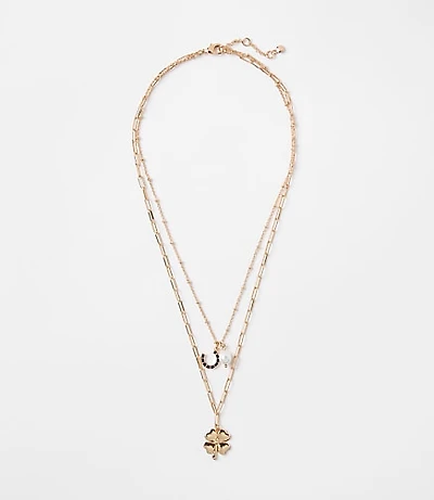 Lucky Clover Layered Necklace Set