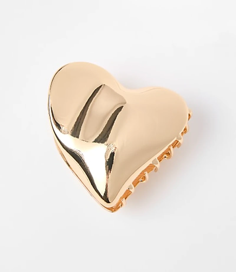 Metallic Heart Claw Hair Clip