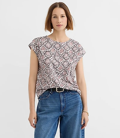 Snake Print Modern Wedge Tee