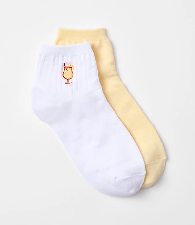 Cocktail & Dot Ankle Sock Set