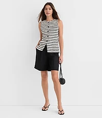 Petite Stripe Textured Knit Vest
