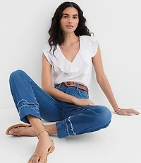 Petite Ruffle V-Neck Top