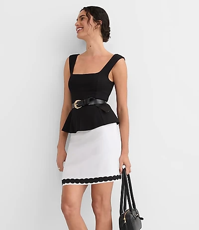 Petite Ponte Peplum Tank Top