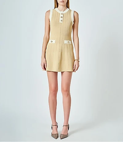 English Factory Contrast Knit Mini Dress