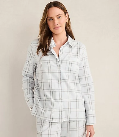 Haven Well Within Lightweight Flannel Windowpane Pajama Top