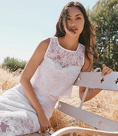 Petite Floral Lace Shell