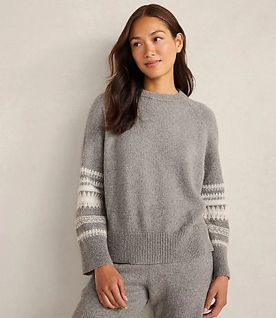 Haven Well Within Organic Cotton Blend Nostalgic Fair Isle Crewneck Sweater
